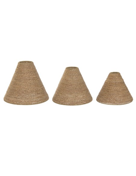 PANTALLA SET 3 FIBRA TRENZADA METAL 58X58X50