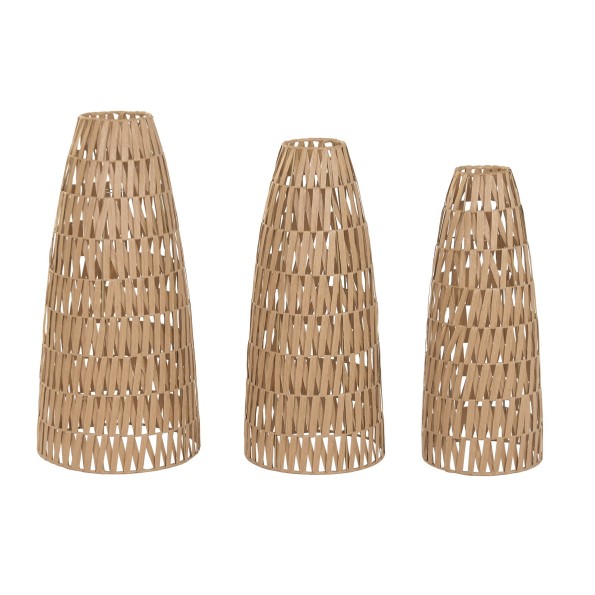 PANTALLA SET 3 FIBRAS NATURALES METAL 36X36X72