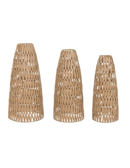 PANTALLA SET 3 FIBRAS NATURALES METAL 36X36X72