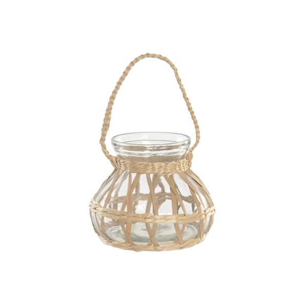 PORTAVELA CRISTAL MIMBRE 18X18X15 2L NATURAL