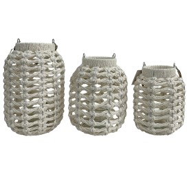 PORTAVELA SET 3 FIBRA DE PAPEL METAL 25X25X47