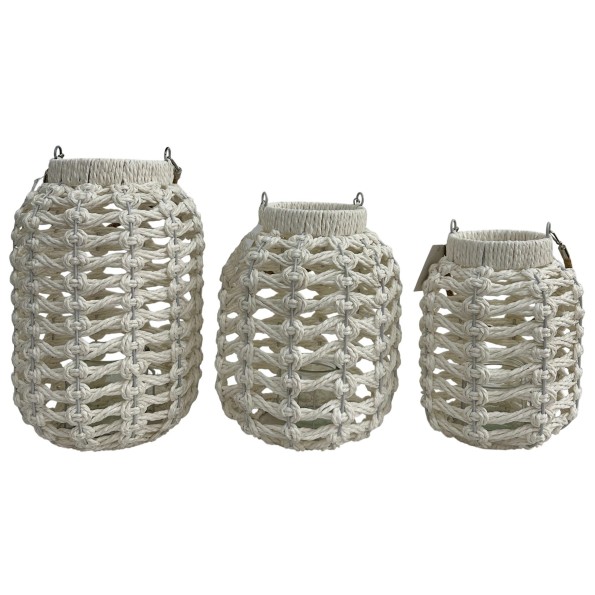 PORTAVELA SET 3 FIBRA DE PAPEL METAL 25X25X47