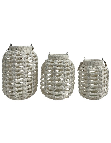PORTAVELA SET 3 FIBRA DE PAPEL METAL 25X25X47