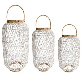 PORTAVELA SET 3 FIBRA DE PAPEL METAL 25X25X47