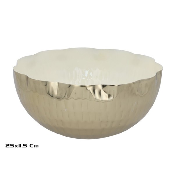 CUENCO 25X25X11,5CM DORADO CAMILA