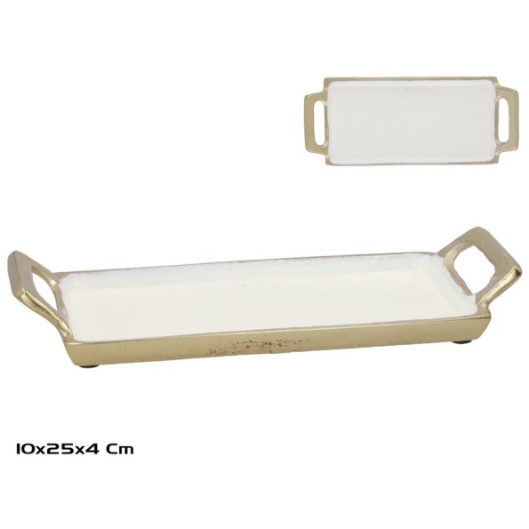 BANDEJA 25X10X4CM DORADO ANDREA