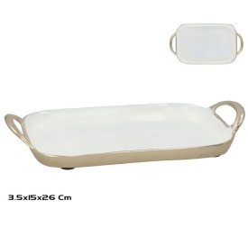 BANDEJA 26X15X3,5CM DORADO RAMIN