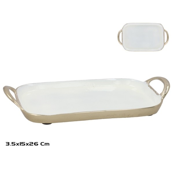 BANDEJA 26X15X3,5CM DORADO RAMIN