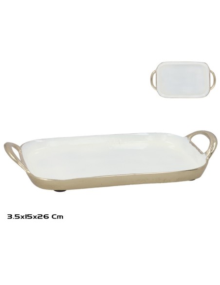 BANDEJA 26X15X3,5CM DORADO RAMIN