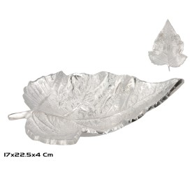 BANDEJA 22,5X17X4CM NIQUEL HOJAS