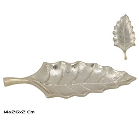 BANDEJA 26X14X2CM DORADO HOJA