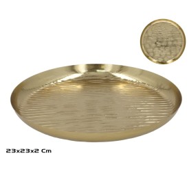 BANDEJA MULTIUSO REDONDA 23X23X2CM LAURA ORO