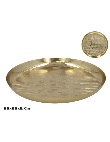 BANDEJA MULTIUSO REDONDA 23X23X2CM LAURA ORO
