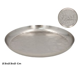 BANDEJA REDONDA 23X23X2CM PLATA