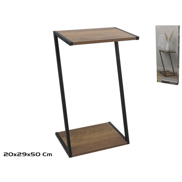 MESA AUXILIAR MDF+METAL C/2 ALTURAS SCOTT 29X20X50CM