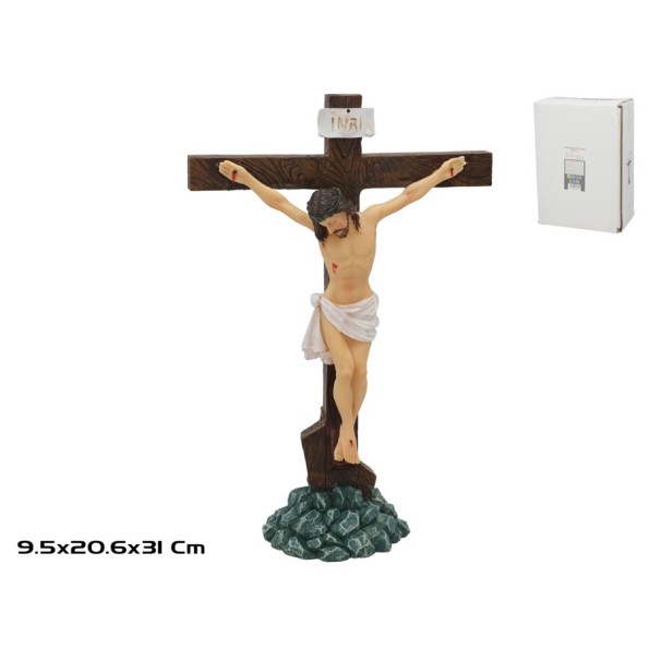 JESUS CRUCIFICADO RESINA 20.6X9.5X31CM