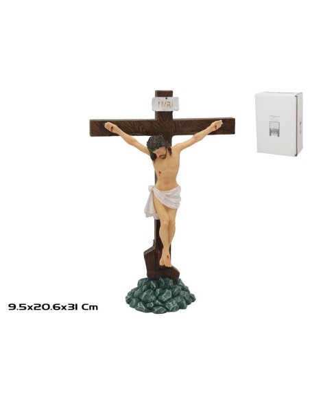 JESUS CRUCIFICADO RESINA 20.6X9.5X31CM