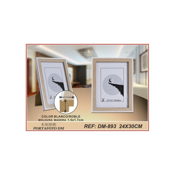 PORTAFOTO ROBLE/BL DM-893 24X30CM(12/24)