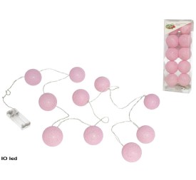 GUIRNALDA 10 LED BOLAS 6 CM ROSA