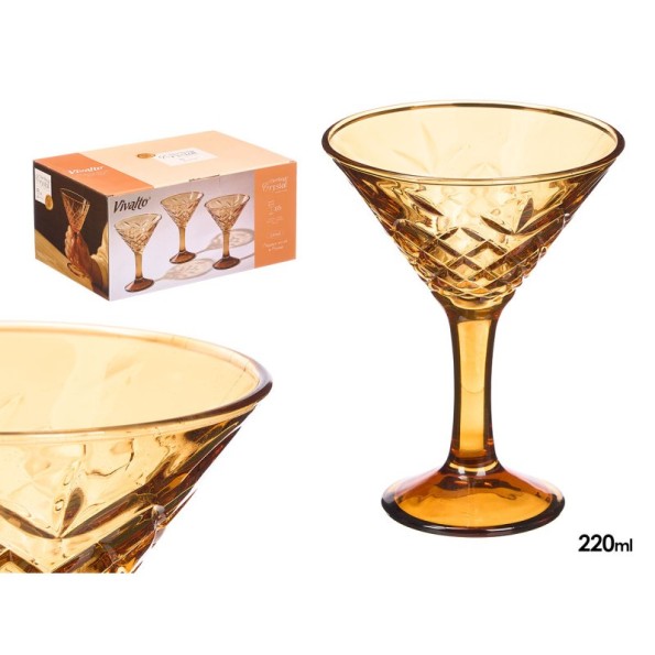 COPA TROQUELADA MARTINI 220ML AMBAR