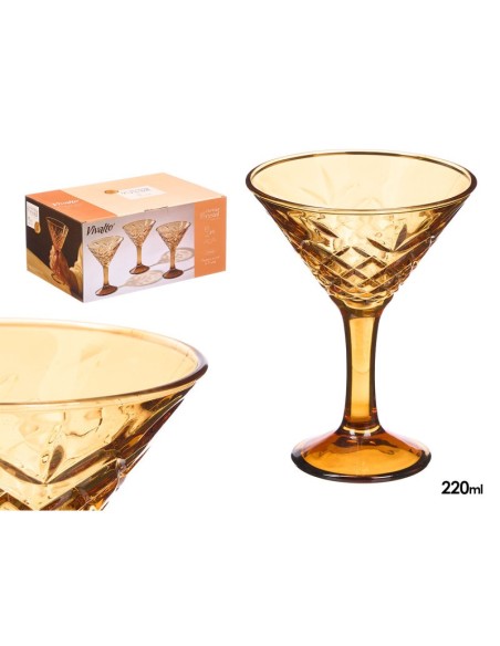 COPA TROQUELADA MARTINI 220ML AMBAR