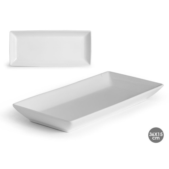 BANDEJA RECTANGULAR PORCELANA HONDO 36CM