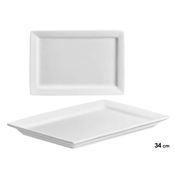 BANDEJA PORCELANA RECTANGULAR ANCHA 34CM