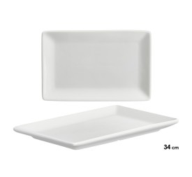 BANDEJA PORCELANA RECTANGULAR BORDE ANCHO 34CM