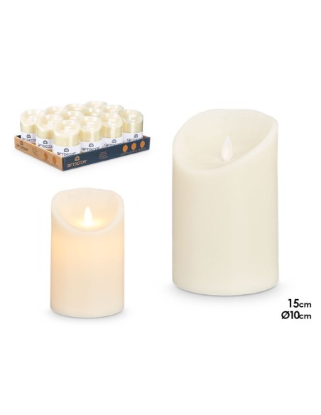 VELA LED CREMA ANCHA ALTA