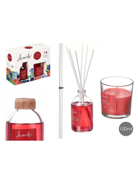 SET MIKADO 100ML VELA 30H FRUTOS ROJOS