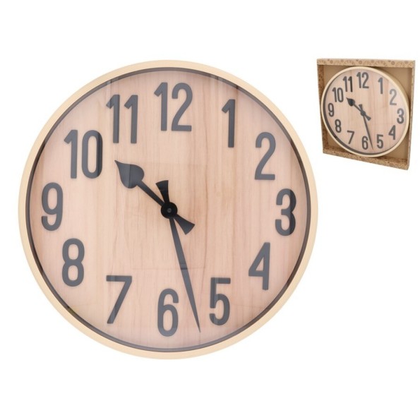RELOJ DE PARED CEDRO  50 CM EFECTO MADERA