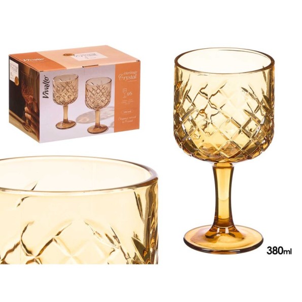 COPA TROQUELADA 380ML AMBAR