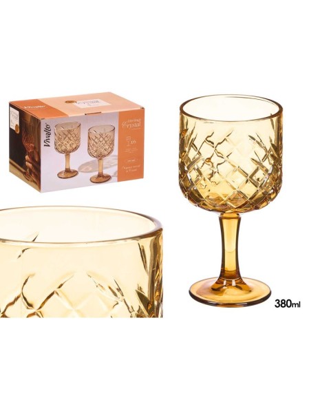 COPA TROQUELADA 380ML AMBAR