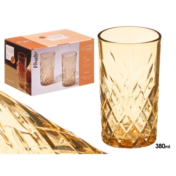 VASO TROQUELADO 380ML AMBAR