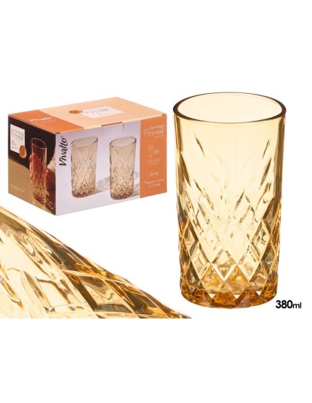 VASO TROQUELADO 380ML AMBAR