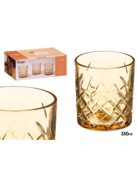 VASO TROQUELADO 350ML AMBAR
