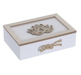 CAJA INFUSIONES MDF CUERDA 24X17X7 FLOR DE LOTO