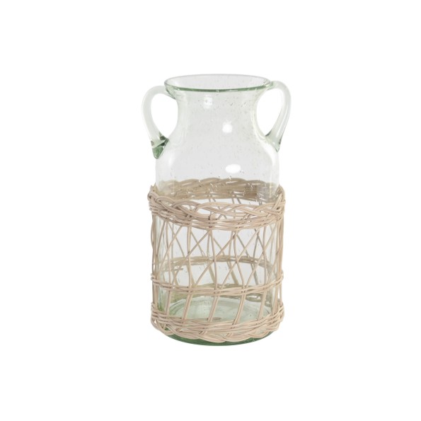 JARRON CRISTAL MIMBRE 18X18X28 2 ASAS NATURAL