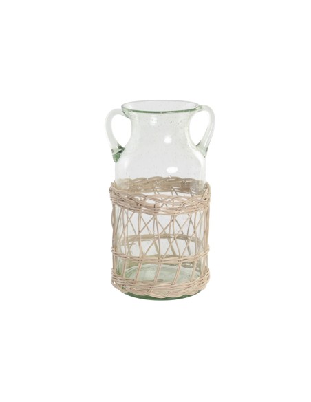 JARRON CRISTAL MIMBRE 18X18X28 2 ASAS NATURAL