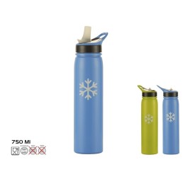 BOTELLA AISLANTE DEPORTE C/BOQUILLA SLIM 750ML 2 SURT