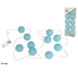 GUIRNALDA 10 LED BOLAS 6 CM AZUL