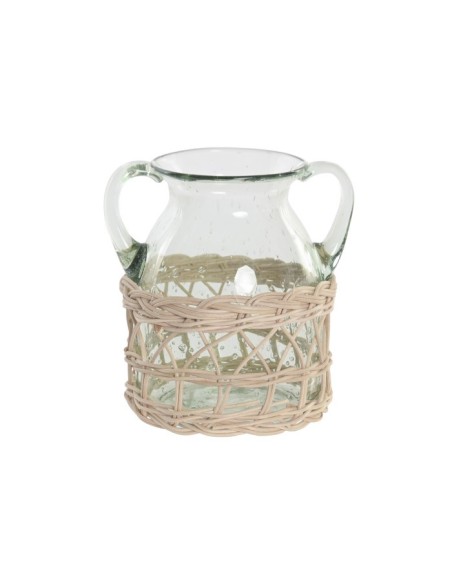 JARRON CRISTAL MIMBRE 16X12X17 2 ASAS NATURAL
