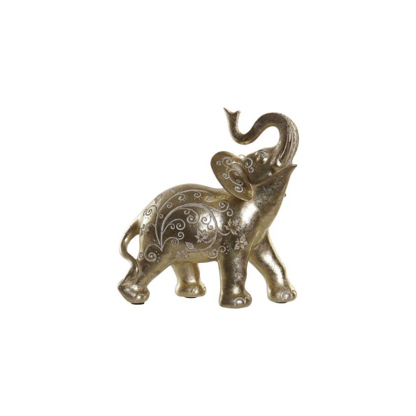 FIGURA RESINA 19,6X9,5X21,6 ELEFANTE DORADO