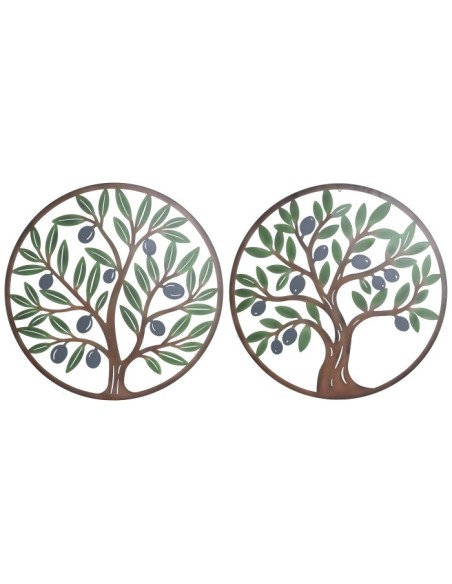 DECORACION PARED METAL 100X1X100 OLIVO 2 SURT.