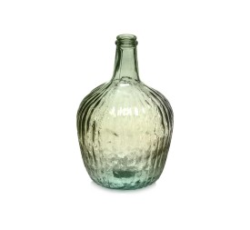 BOTELLA DECORATIVA VIDRIO RAYADA 4L VERDE