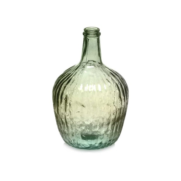 BOTELLA DECORATIVA VIDRIO RAYADA 4L VERDE