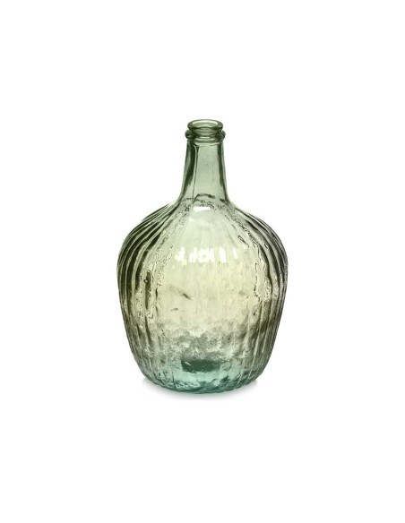 BOTELLA DECORATIVA VIDRIO RAYADA 4L VERDE