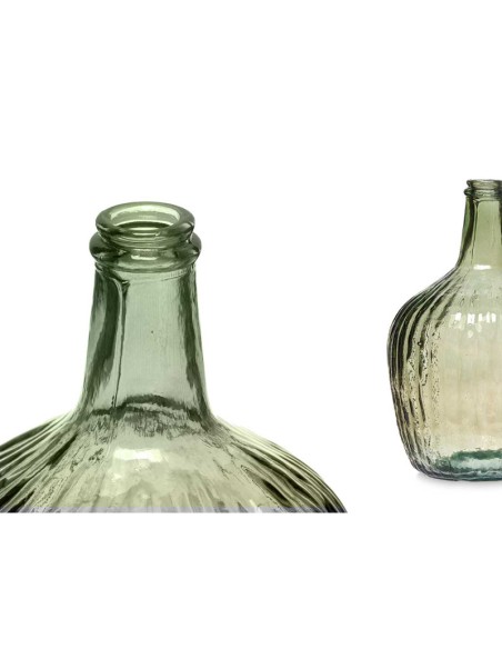 BOTELLA DECORATIVA VIDRIO RAYADA 4L VERDE