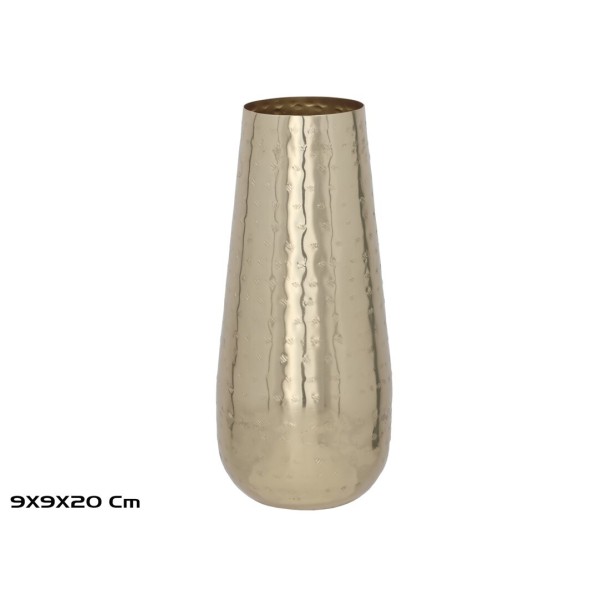 JARRON DECORATIVO DORADO 9X9X20CM