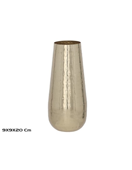 JARRON DECORATIVO DORADO 9X9X20CM